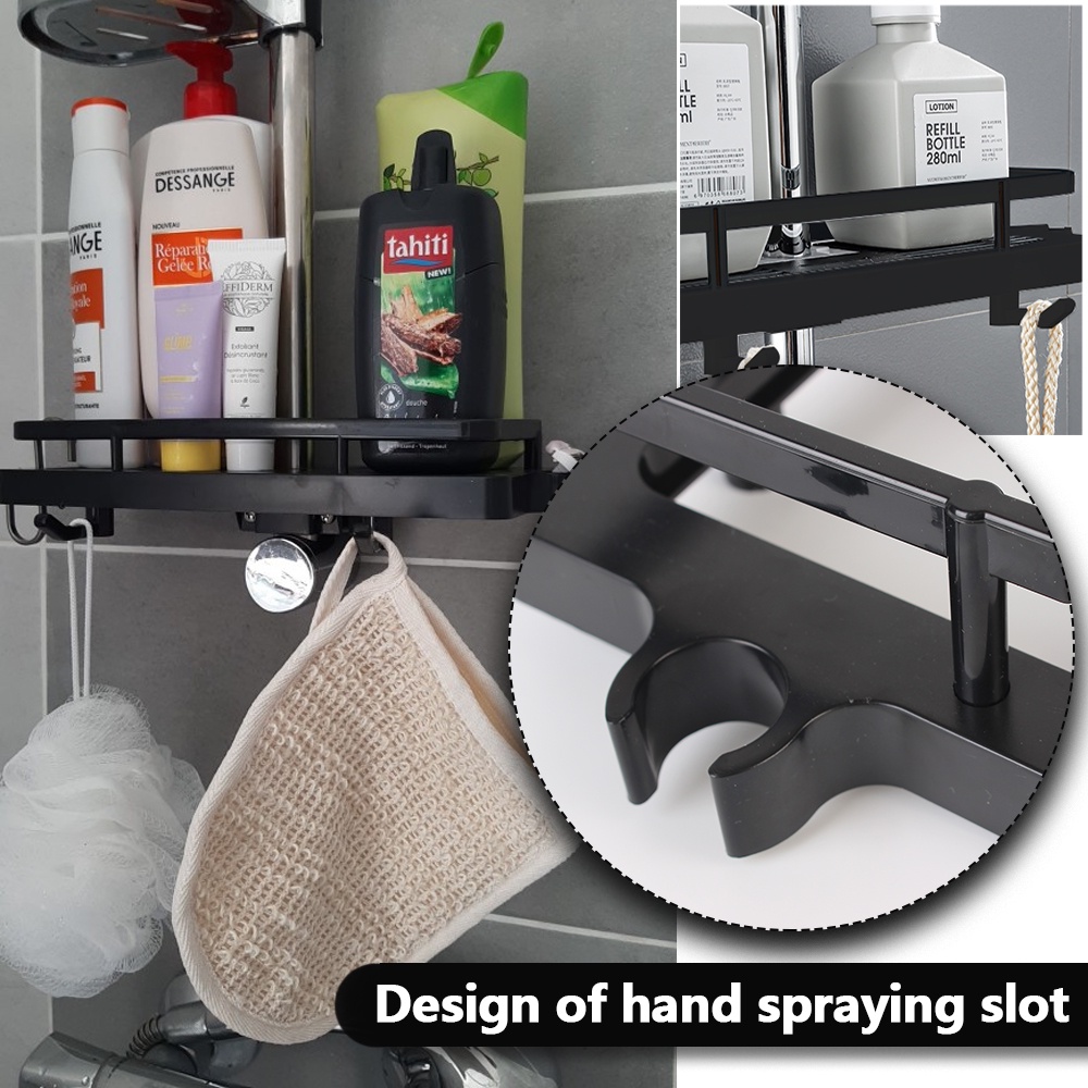 Shower Storage Holder Rack Floating Shelf Shampoo Tray Stand For Wall ...