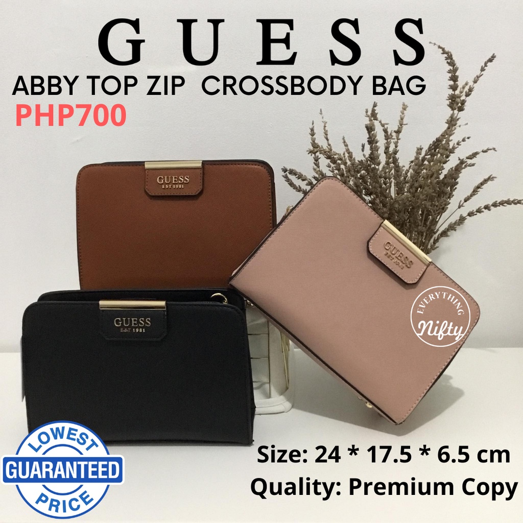 GUESS ABBY TOP ZIP CROSSBODY BAG Shopee Philippines