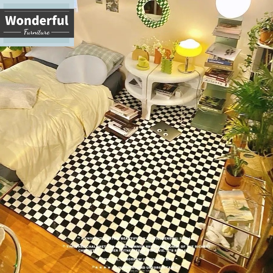 New Style Moroccan checkerboard oversized carpet {140*160cm, 160*200cm ...
