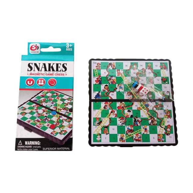 Snakes and Ladders Snake Ladder Magnet Mini Board Game Pocket Portable ...