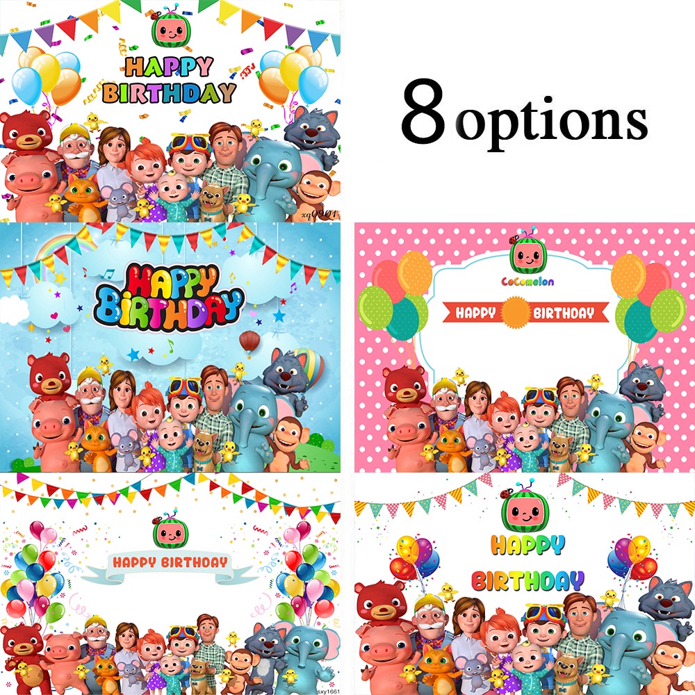 Cocomelon Birthday Party Backdrop  Birthday party photography, 1st  birthday party for girls, Boys 1st birthday cake