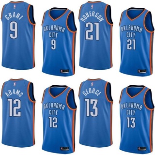 Paul George #13 Oklahoma City Thunder OKC Authentic Nike NBA 2019 Jersey  Size 52