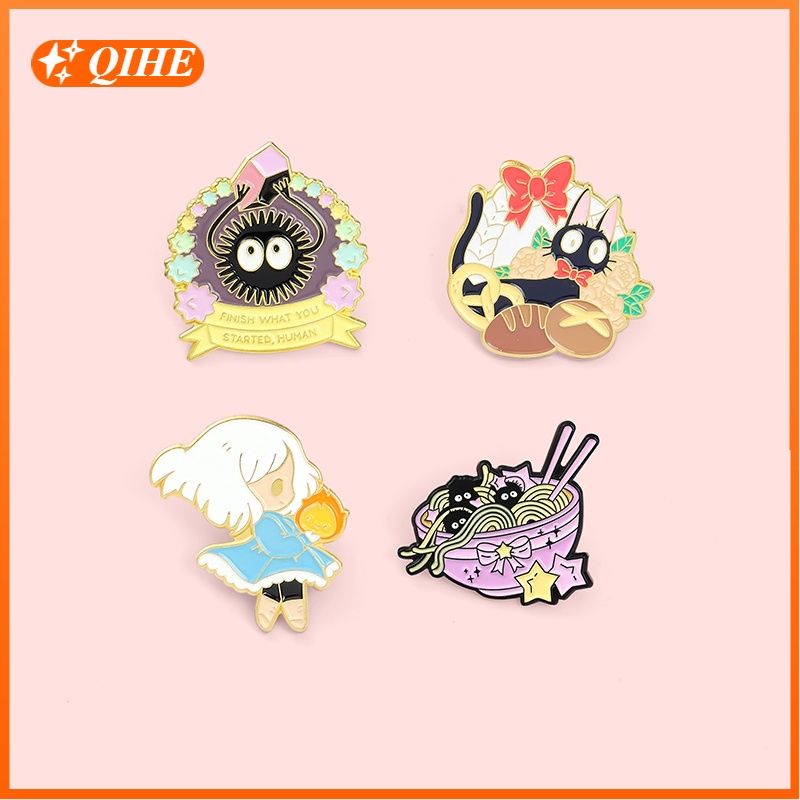 4 Styles Cartoon Anime Enamel Pin Cute Badge Brooch Lapel Pin Gift for ...