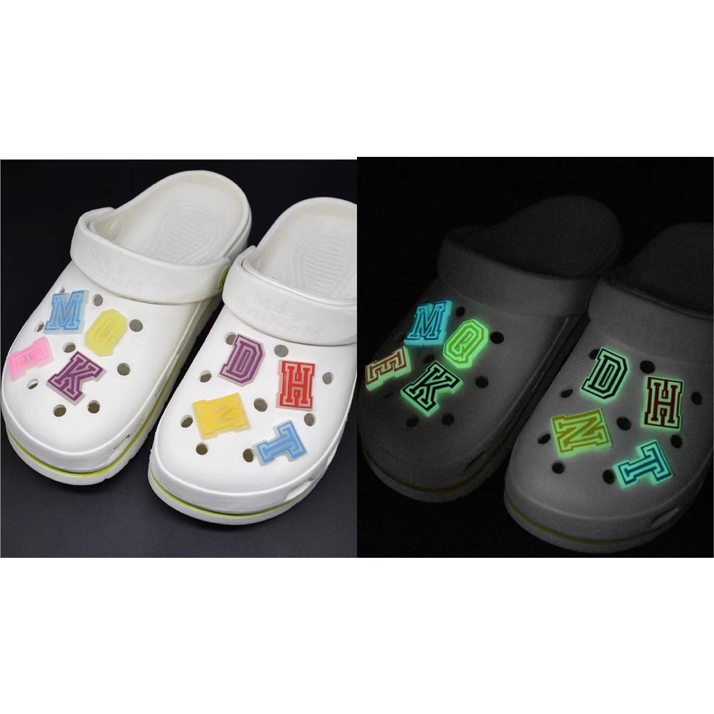 Glow in the Dark Croc Charms Letters and Numbers 