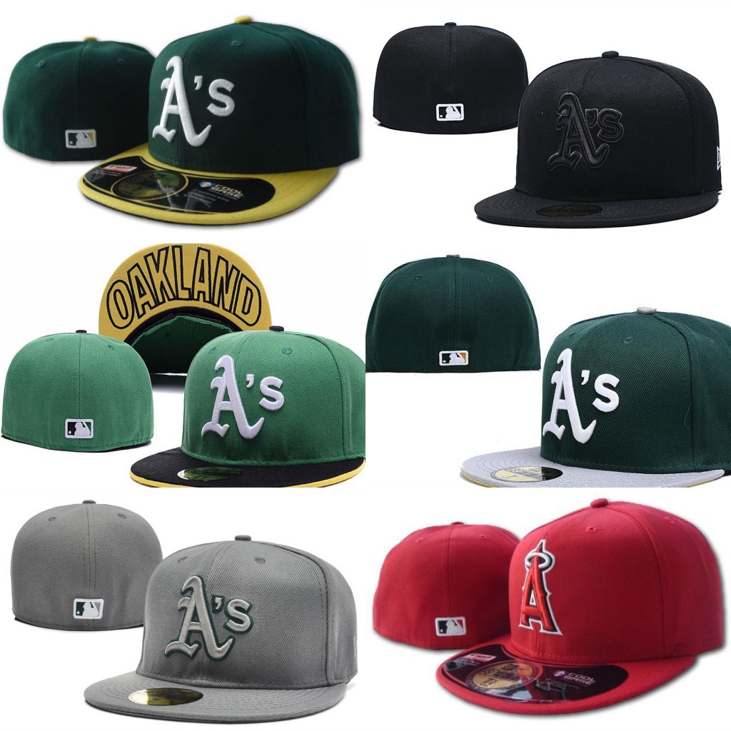 0akland Athletics A's Snapback Men Women fashion Close Full Fitted Cap ...