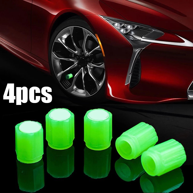 thumbnail image 2 of 4x Red LED Car Tire Valve Stem Caps – Light Up Wheel Accessories – Waterproof 2 of 4