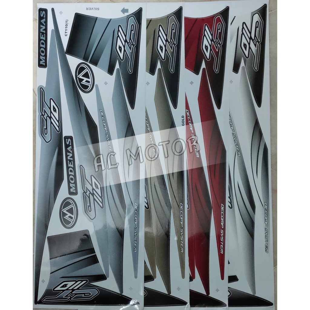 MODENAS CT 110 (1) BODY STICKER SET - STRIPE MOTOR DECAL MOTORCYCLE ...