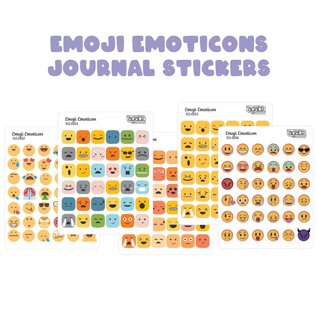 Emoji Emoticon Stickers 14cm x 14cm - Die Cut, Waterproof Vinyl Sticker ...