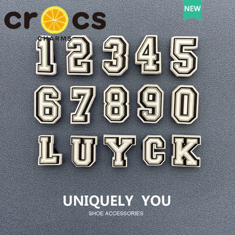 crocs jibbitz charms button Plastic Letter AZ Number 09 Decorative