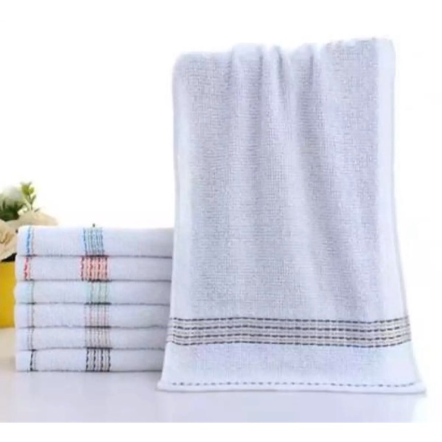 12pcs FACE TOWEL/HAND TOWEL WHITE PLAIN GOOD QUALITY WITH LINING