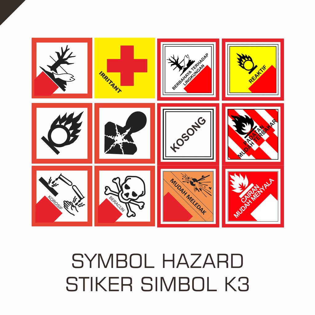 K3 Stickers, Chemical Signs, Waste Symbols and Harmful and Acute Waste ...