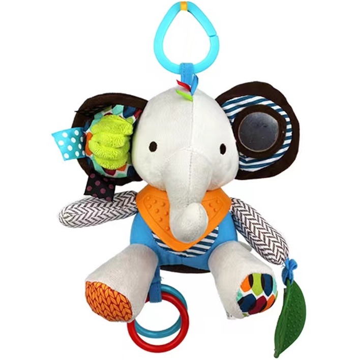 Baby Big Hanging Rattle Toys Colorful Animal Teether Crib Car Seat Stroller Plush Toys