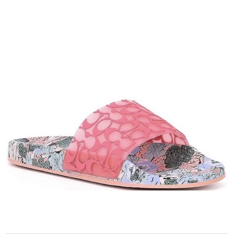 COACH Udele Floral Logo Sport Pool Slides Orchid Size 8 only