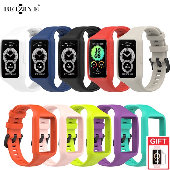 Beiziye 2 In 1 Tpu Silicone Strap With Case For Huawei Band 6 Pro ...