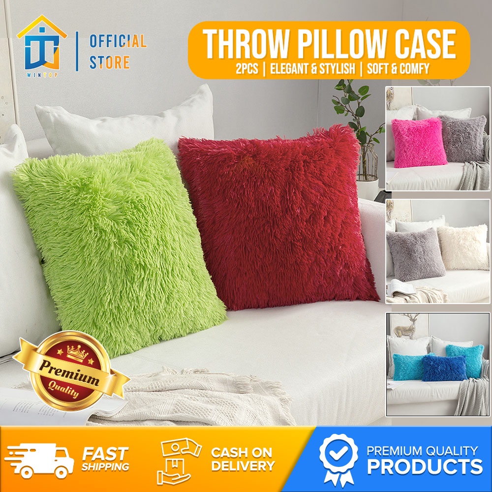 𝐖𝐢𝐧𝐭𝐨𝐩 2pcs Soft Throw Pillow Case Cushion Cover Bedsheet Sofa Bed
