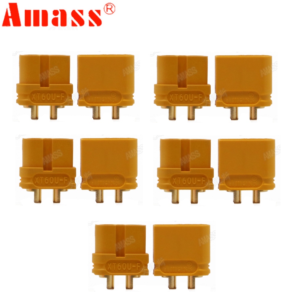 10 Pares De Conectores Amass XT30U Macho-Hembra – Actualización Del XT30 – 15A/30A Con Cables Para Batería RC – Incluye Fundas Termorretráctiles Y Correa