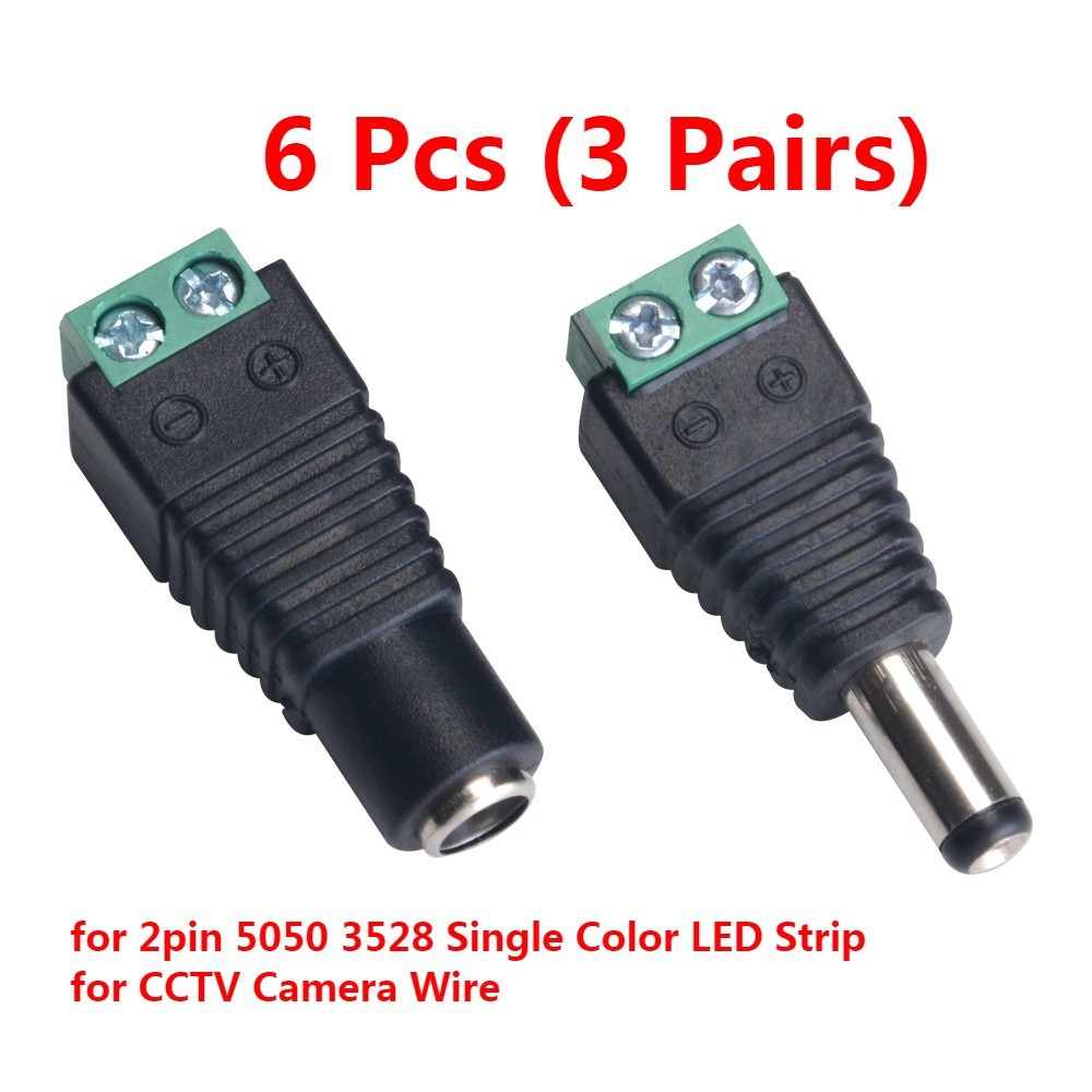 3 Pairs Female Male DC Power Jack Connector Crimp Terminal Block Plug ...