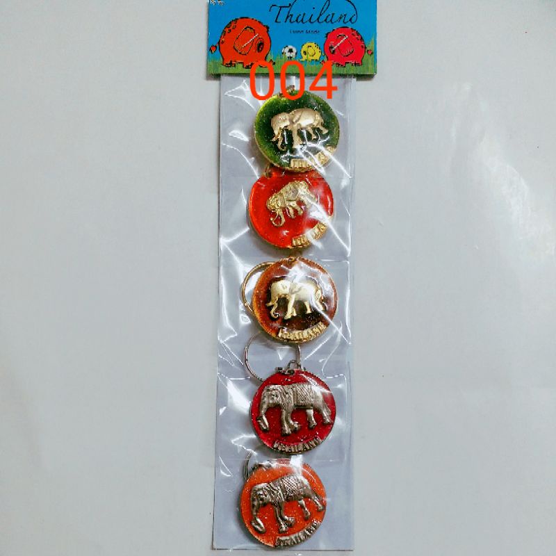 Thai Souvenirs Keychains Of Thailand All Types Assorted Colors 5 Pieces