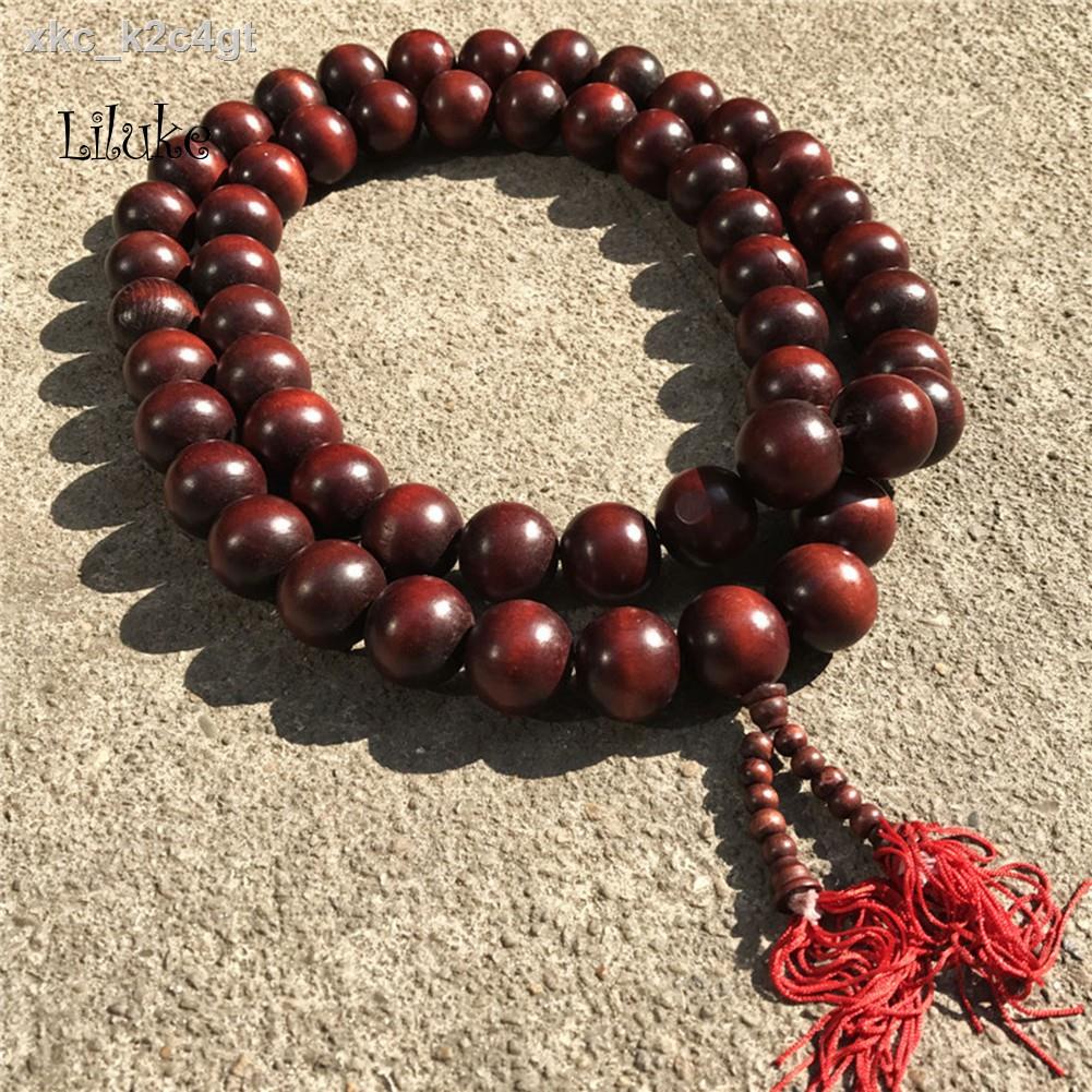 【LK】Wood Buddha Monk Prayer Beads Necklace for Kung Fu Suit Tai Chi Uniform  Ornament