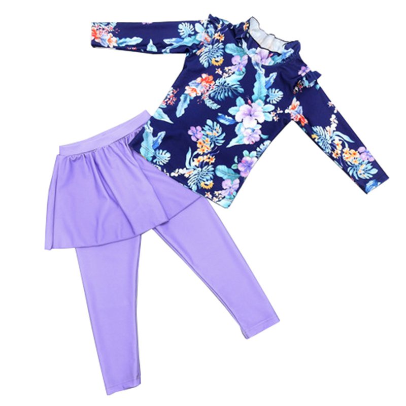 6qXm ZSSH Little Girl Full Body Rash Guard Children Swimwear Long ...