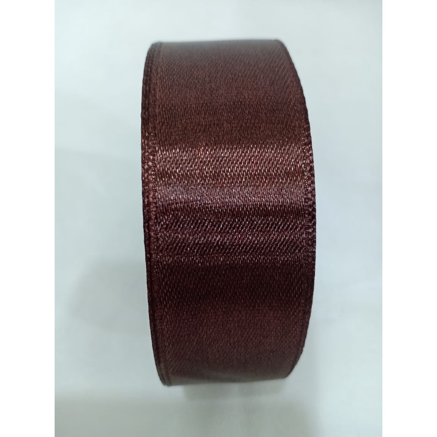 Dark Brown Satin Ribbon Size 1inch/2.5cm Per Roll