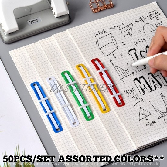 WL2262 50PCS/1BOX Paper Plastic Fasteners 2 Holes Document Paper ...