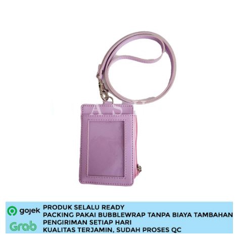 UNGU Purple Lilac Zipper Lanyard Name Tag Zipper ID Card Holder Zipper ...