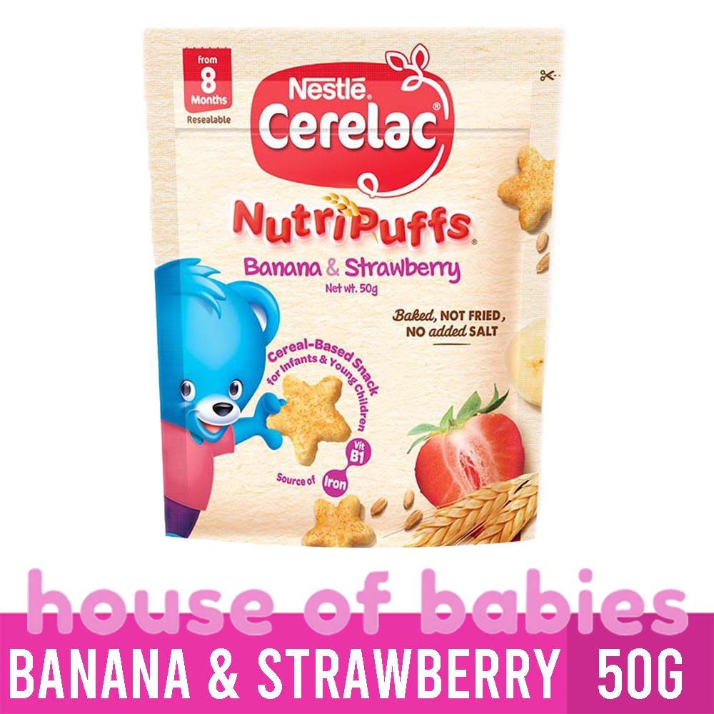 CERELAC Nutripuffs Strawberry 50g Snack for Infant