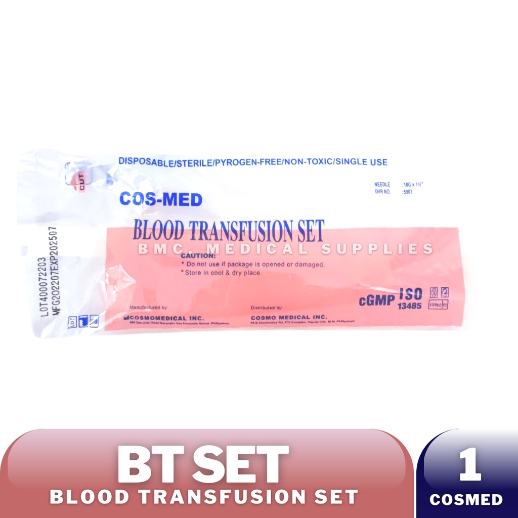 Cosmed Blood Transfusion Set / BT Set (Sold per piece) | Shopee Philippines