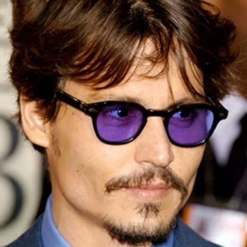 Fashion Johnny Depp Style Round Sunglasses Clear Tinted Lens Brand Design Party Show Sun Glasses Oculos De Sol Shopee Philippines