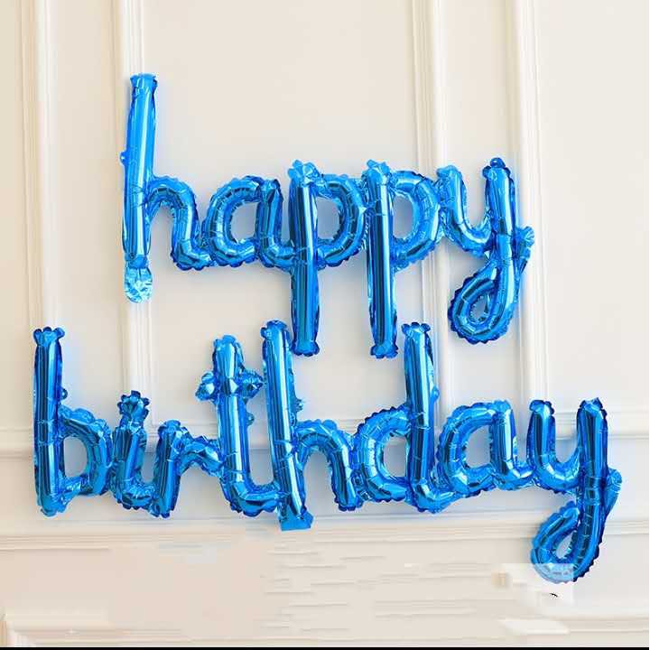 16 inches Dark Blue Colour Concatenation happy birthday lowercase ...