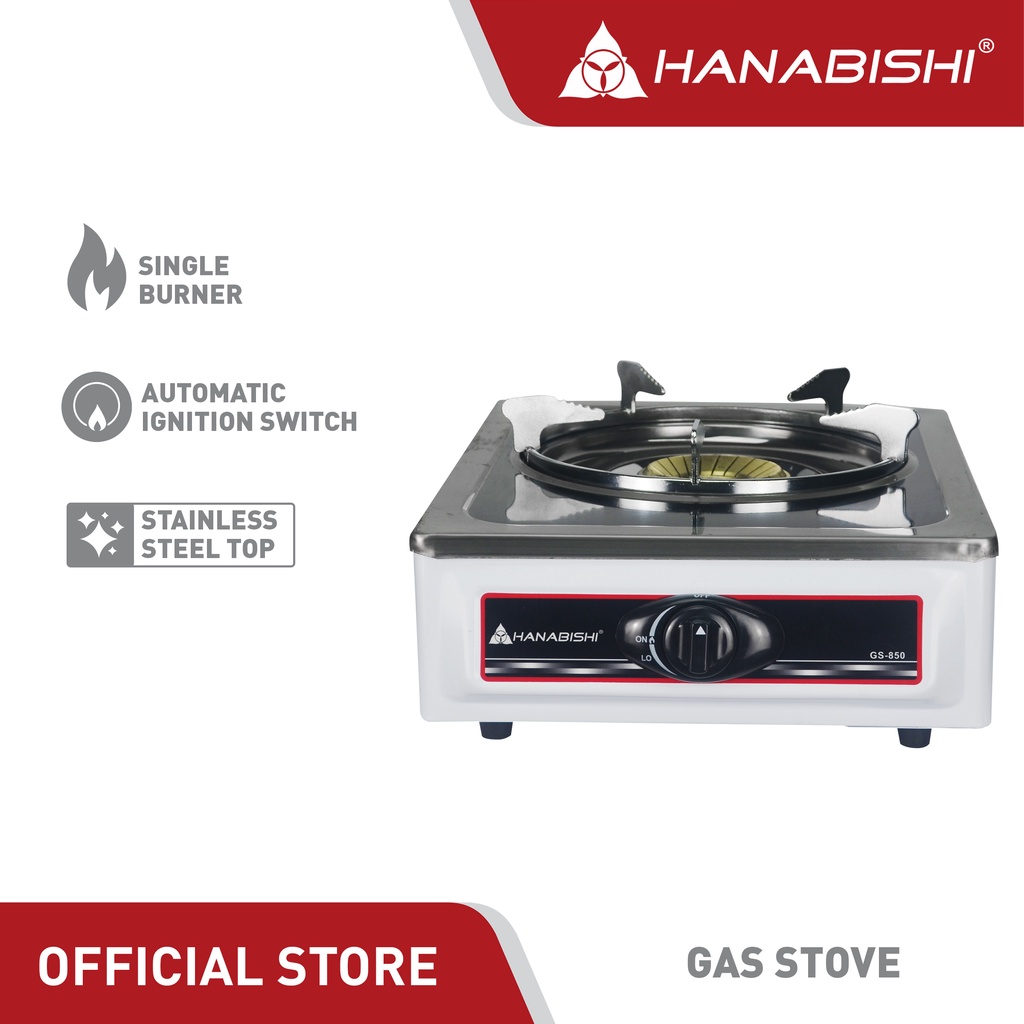 Hanabishi Single Burner Gas Stove GS850 Stainless Steel Top Shopee