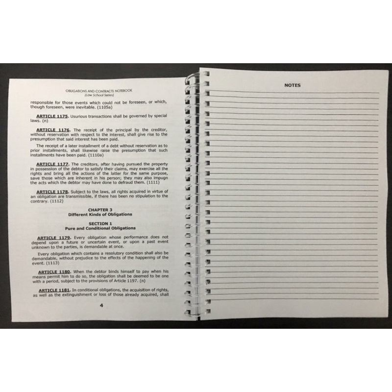 (Codal-Law School) Obligations and Contracts Notebook | Shopee Philippines