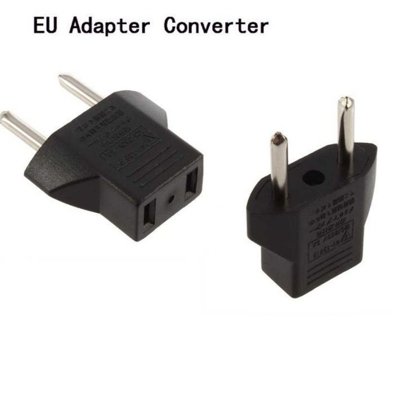 HITAM Eu Power Plug Connection Adapter Over Flat To Round Plug (Black ...