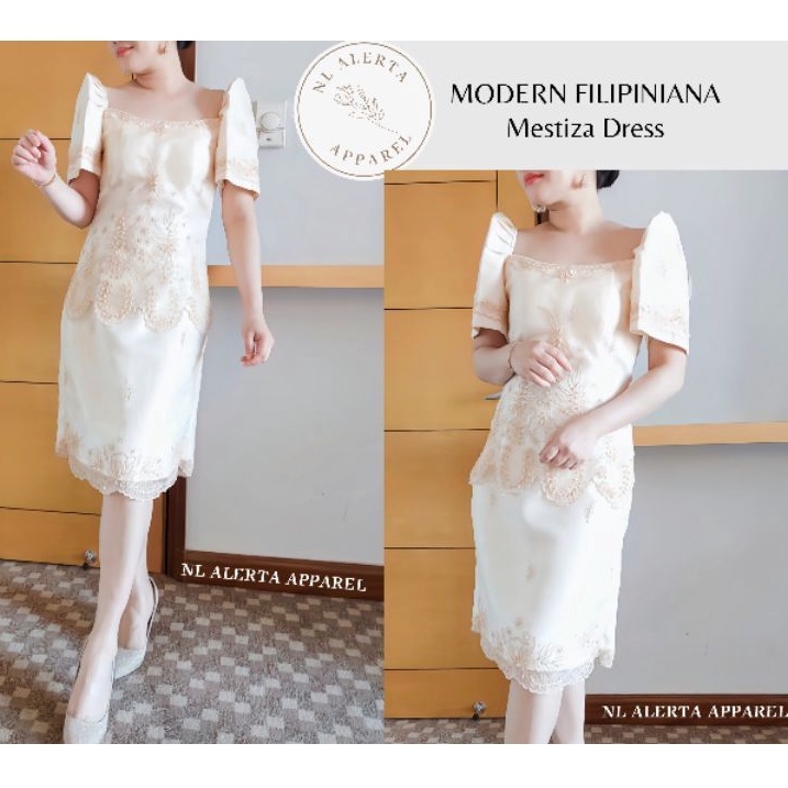 Knee length sale filipiniana dress