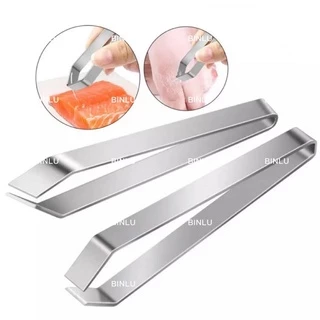 Stainless Steel Fish Bone Tweezer Remover Hypotenuse Puller Pincer