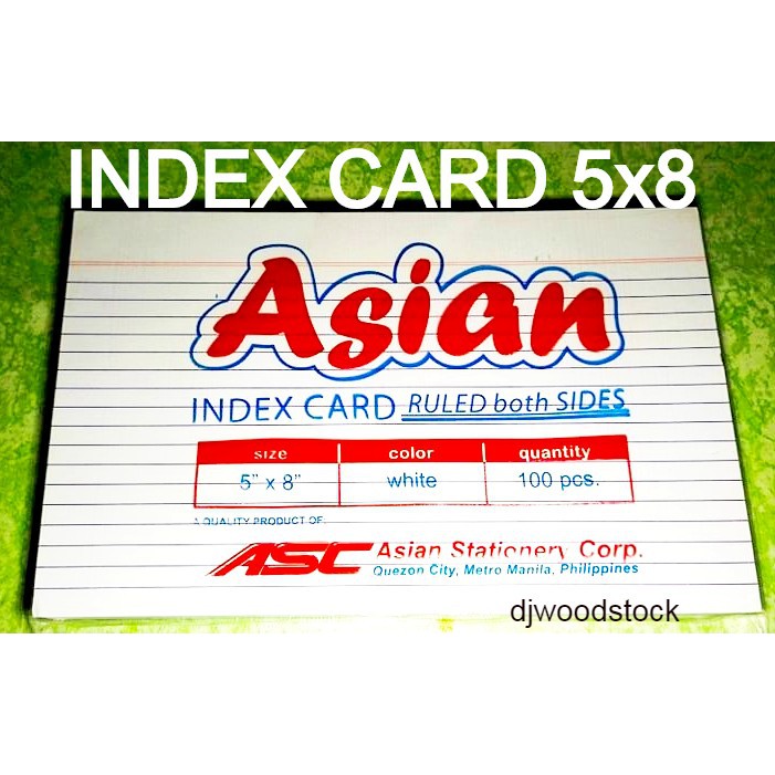INDEX CARD 5x8, 10pcs per pack Shopee Philippines