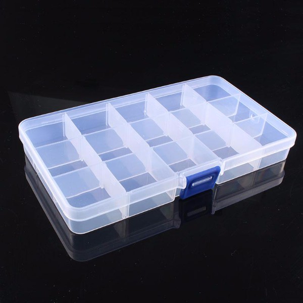 Lkht COMPONENTS BOX ELECTRONIC COMPONENTS TRAY IC CASE 15 CELLS ...