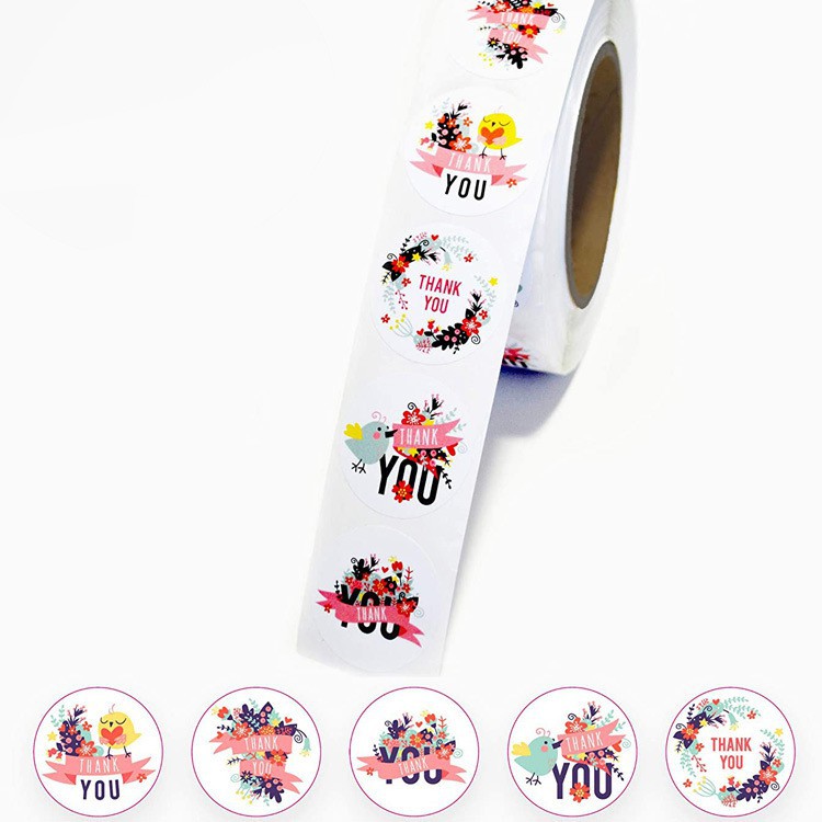 OW 500 Pcs/Roll Business Thank You Stickers Gold Foil Seal Kitchen Food ...