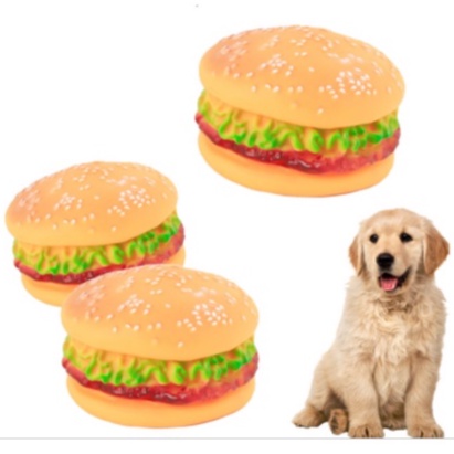 Squeaky hamburger best sale dog toy