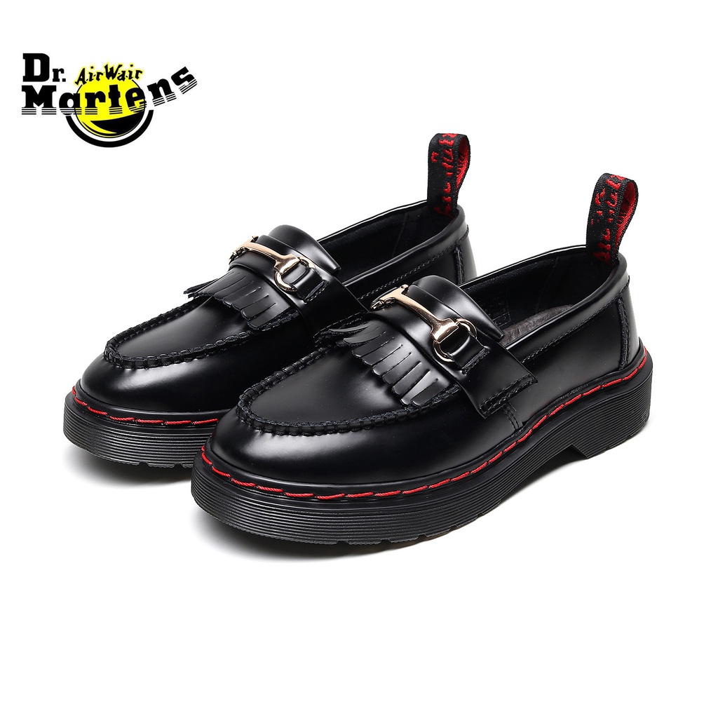 Original Dr.Martens ADRIAN Unisex Genuine Leather Slip On Tassel Loafers  Handmade Casual Boat Shoes Plus Size 35-46