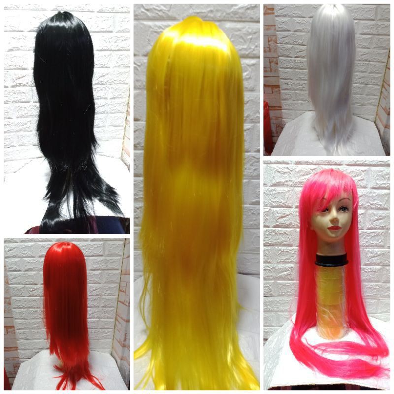 100 cm Full Wig Net type with Bangs Women party Wigs Shopee