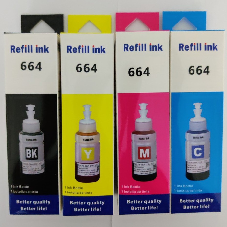 70ml Epson refill 664 Ink Per Color for inkjet printer | Shopee Philippines