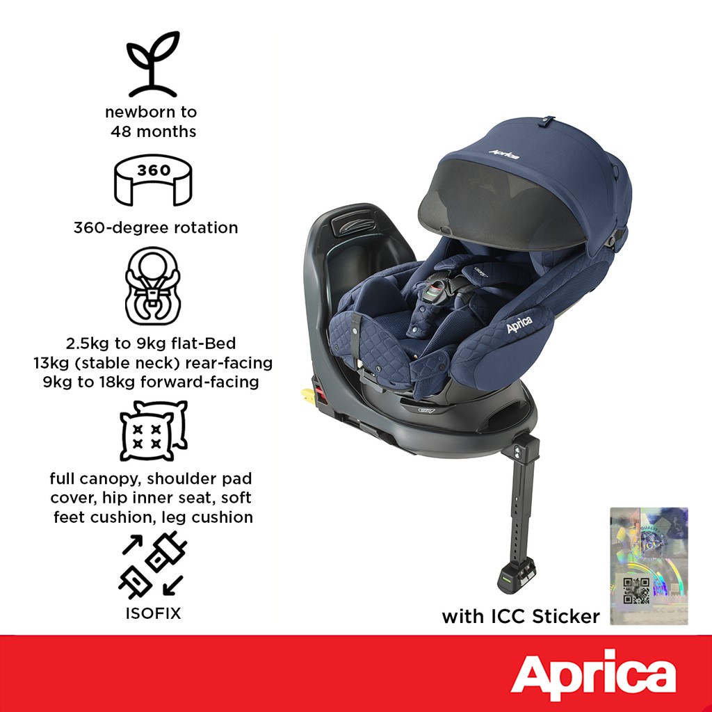 Aprica Fladea Grow ISOFIX Premium 0m 4y Newborn to Toddler Luxury Car Seat with ICC sticker Shopee Philippines