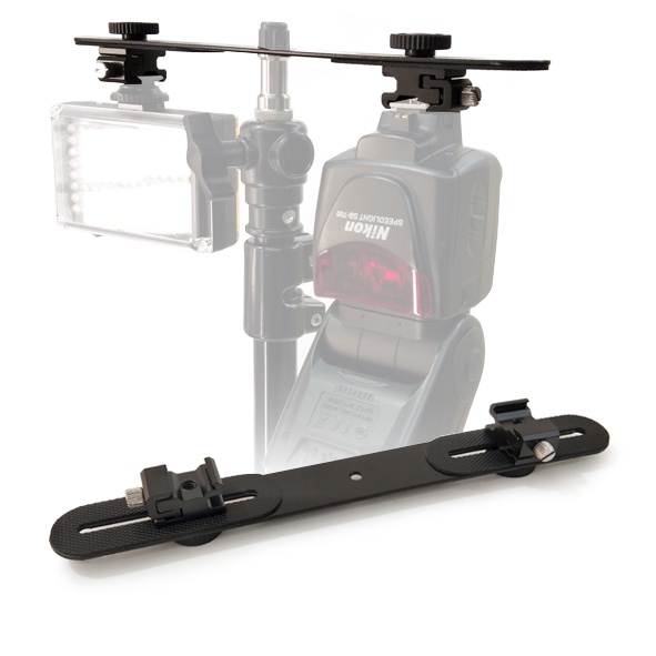 Straight Camera Speeedlite Flash Light Bracket Extension Bar with Dual ...