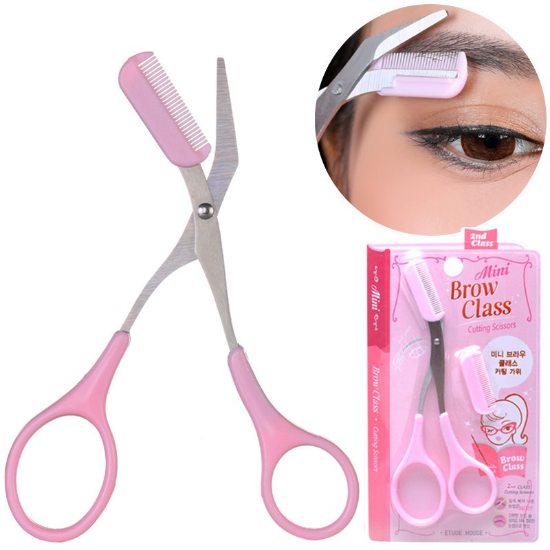 Famous genuine BrowClass eyebrow scissors - mixed with comb | Shopee ...