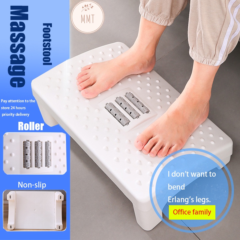 OFNATURE Ergonomic Under Desk Foot Rest Footrest with Massage Rollers