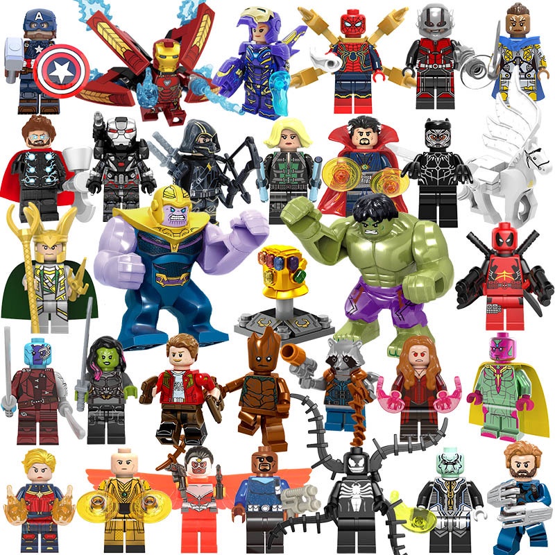 Superhero Minifigures Hero Characters Contain Infinite Gloves MOC Set ...