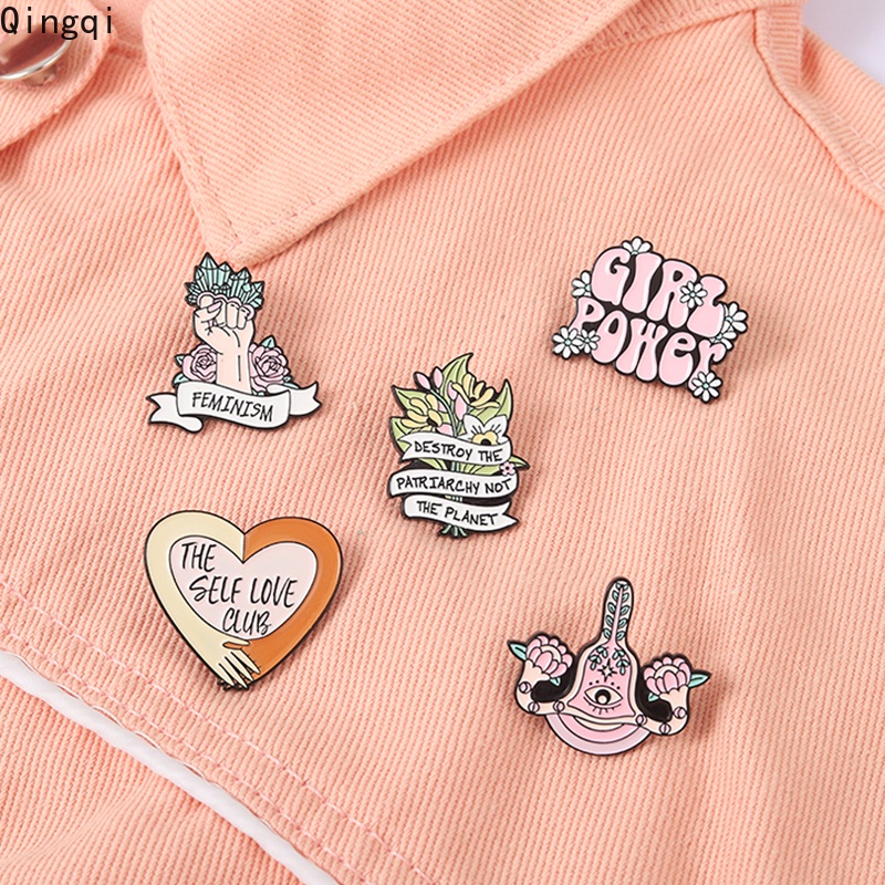 Girl Power Enamel Pins Feminism Brooch Badges Self Love The Future Is