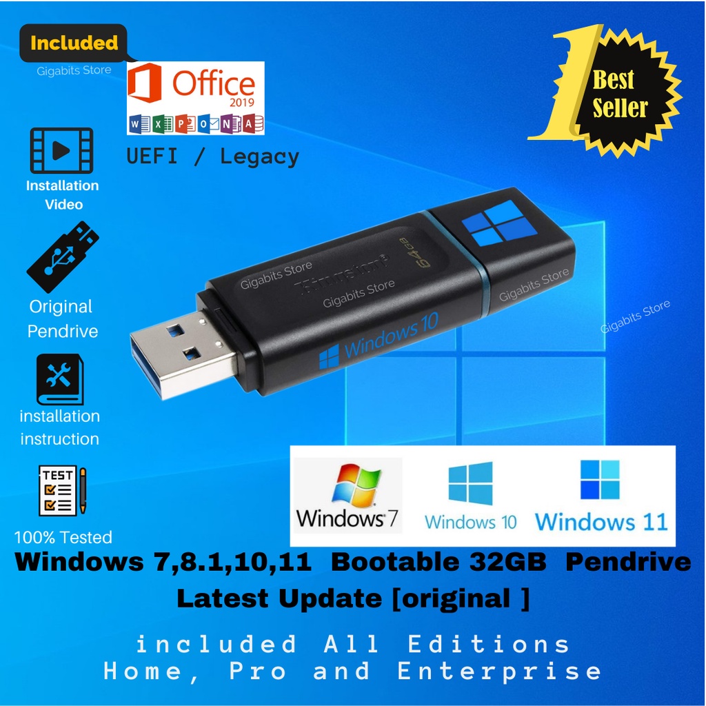 32gb usb pendrive thumbdrive bootable flash windows 10 8 1 8 7 windows